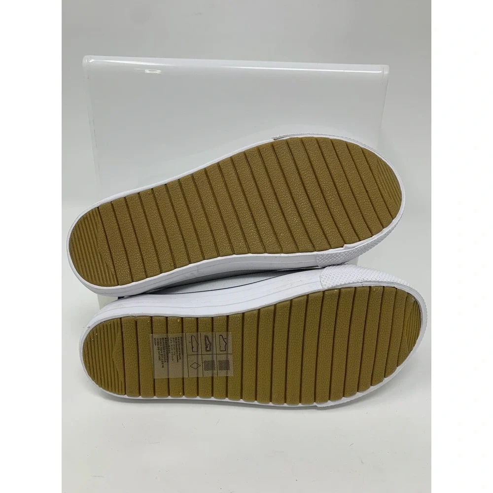 H&M Kids Size 10.5 White Canvas Casual Slip On Shoes